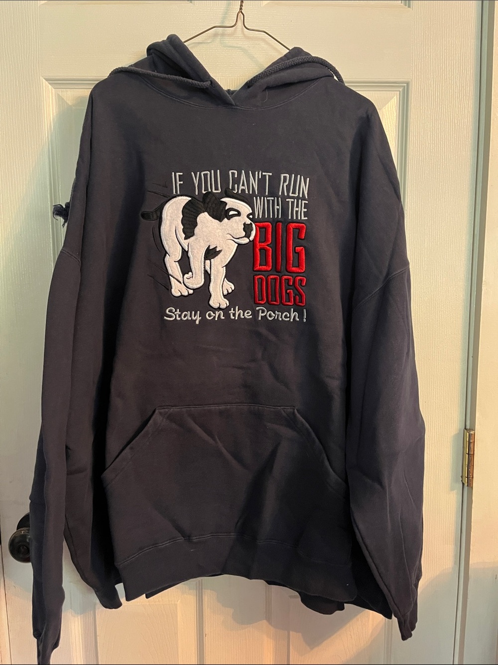 Big Dogs Navy Blue Crewneck Sweatshirt with White & Red Graphic
